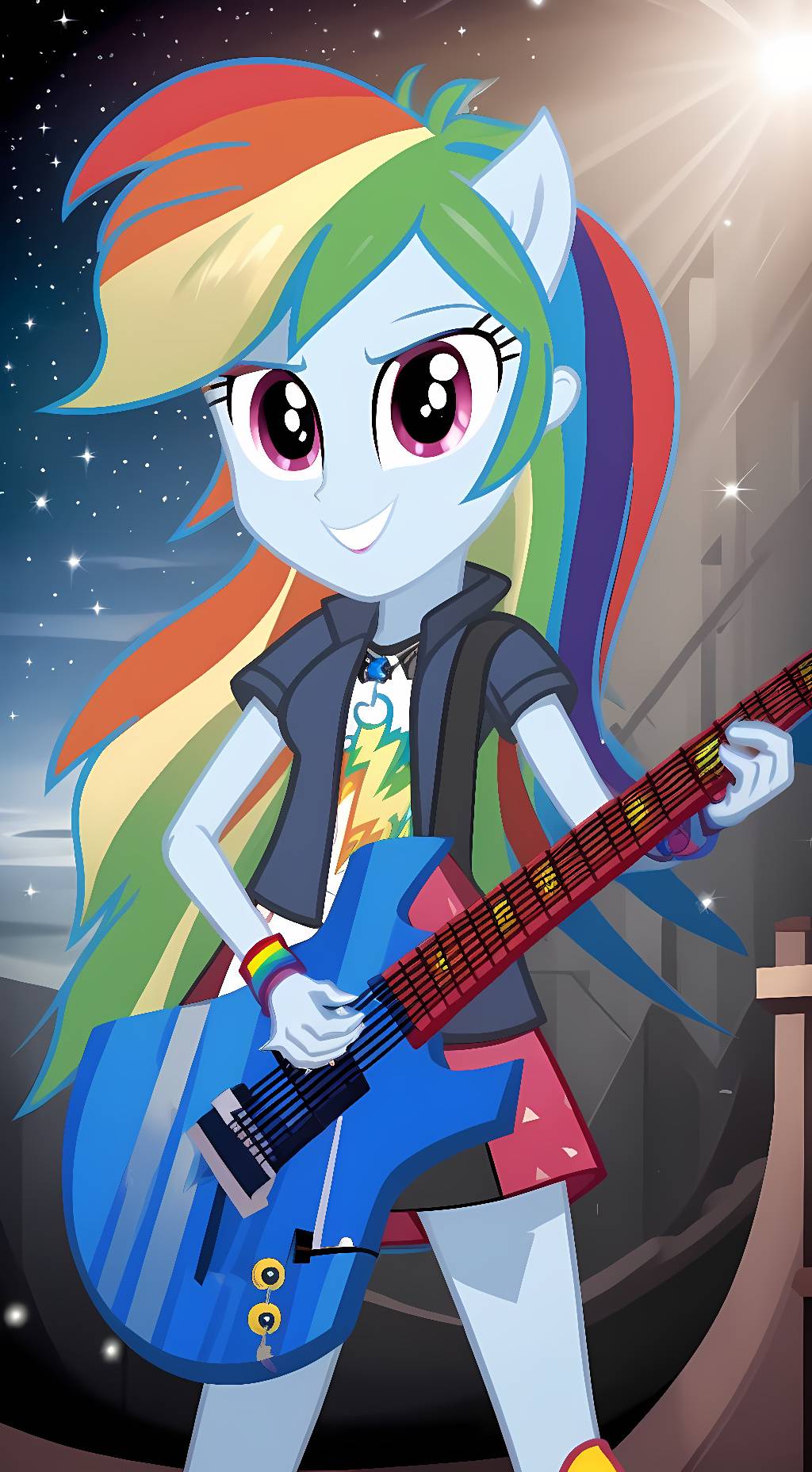 ai character: Rainbow Dash  background