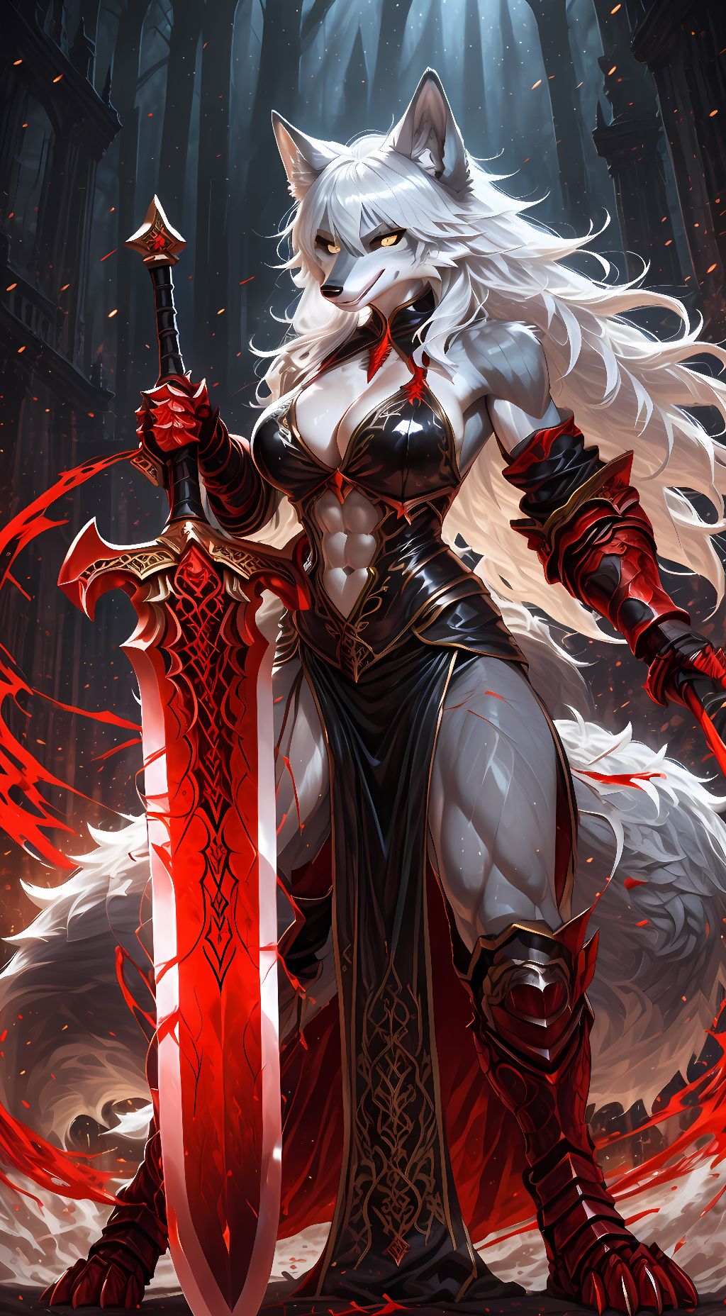 ai character: lunara🐺🌙 background