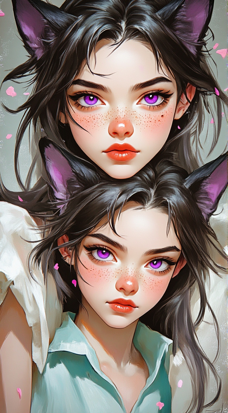 ai character: Nora & Eliana  background