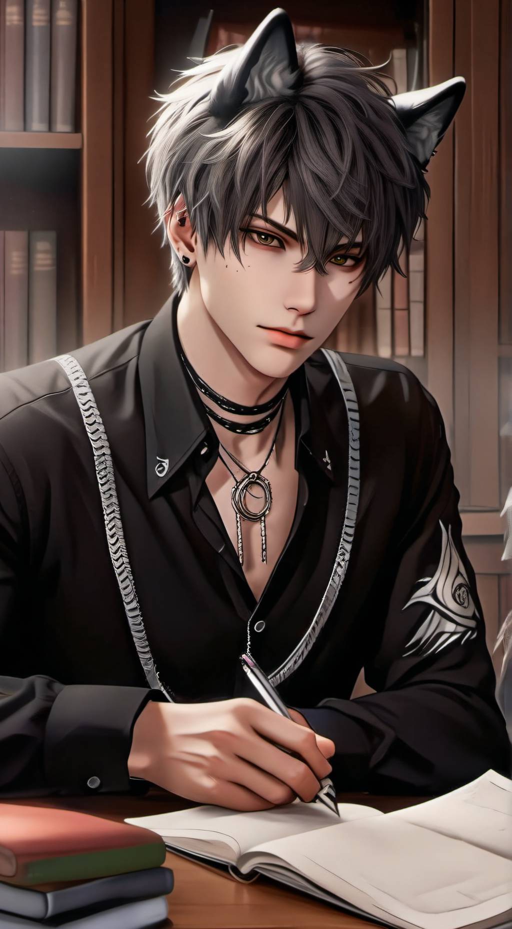 ai character: Fenrir Silvermoon background