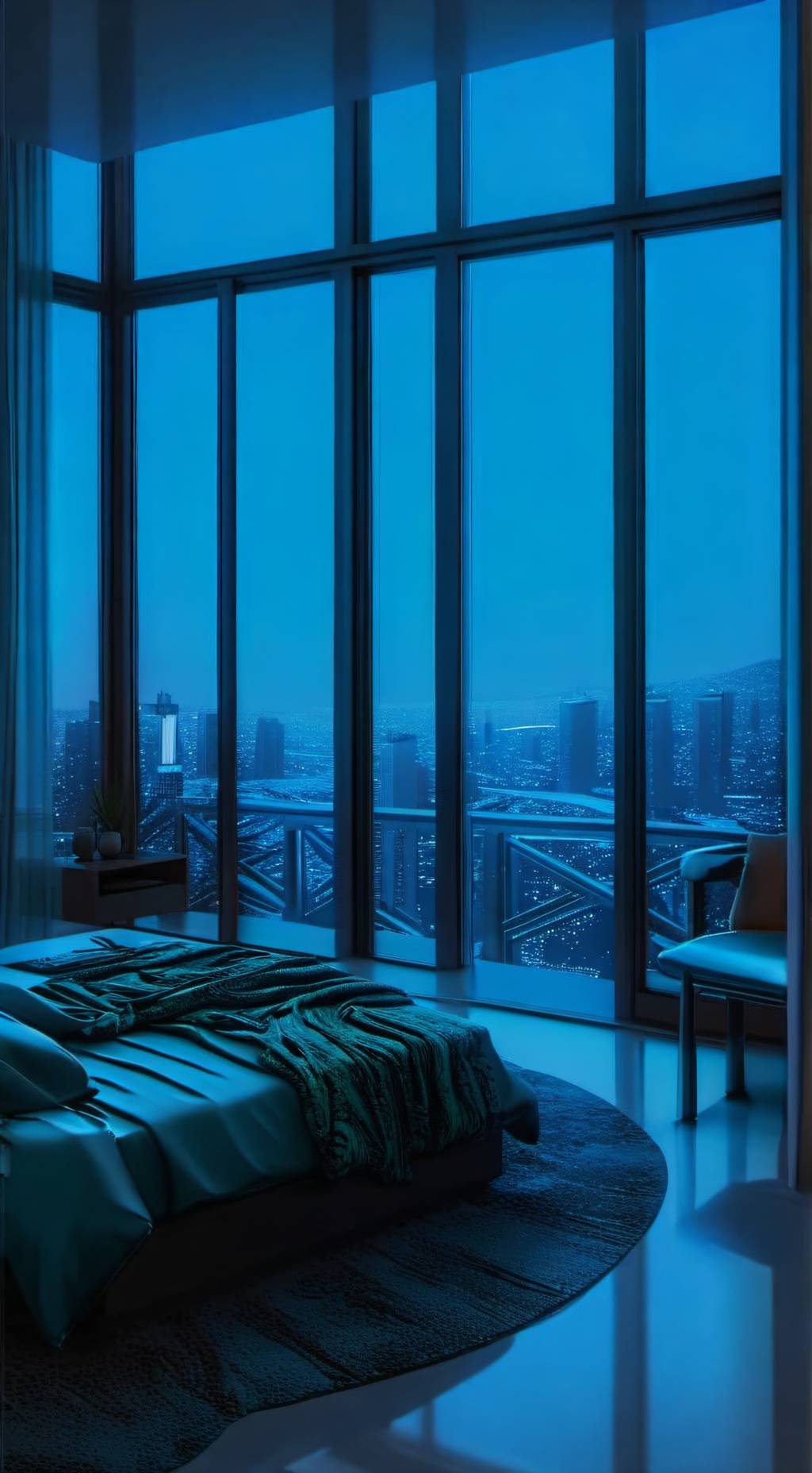 ai character: a room at 2:00 background