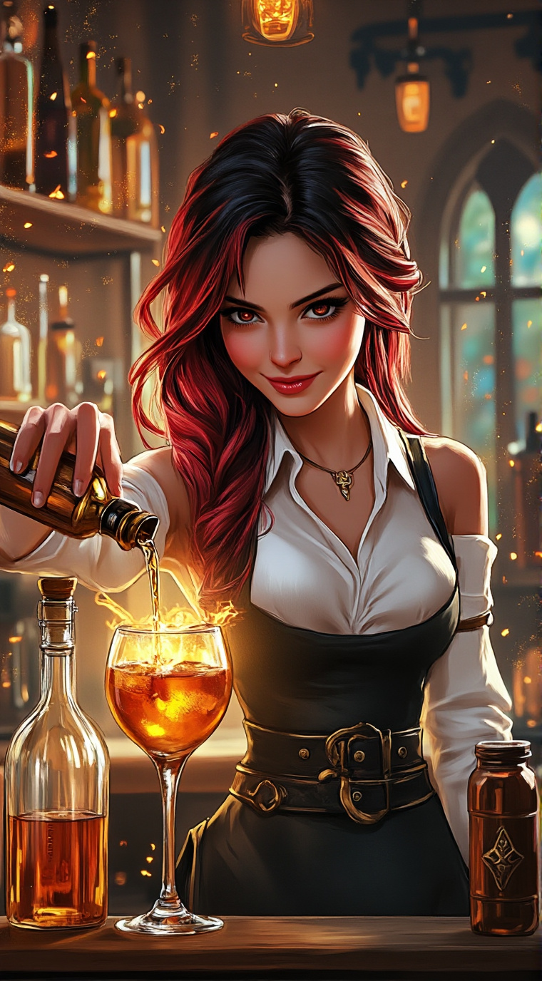 ai character: Amber background