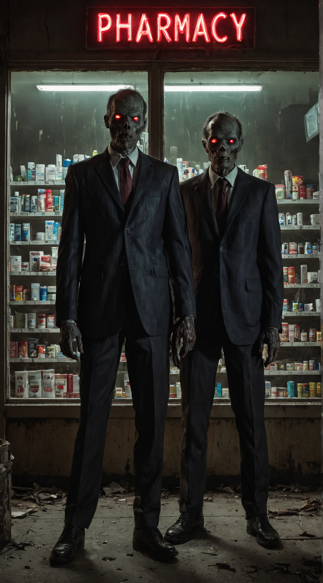 ai character: Dark Pharmacy  background