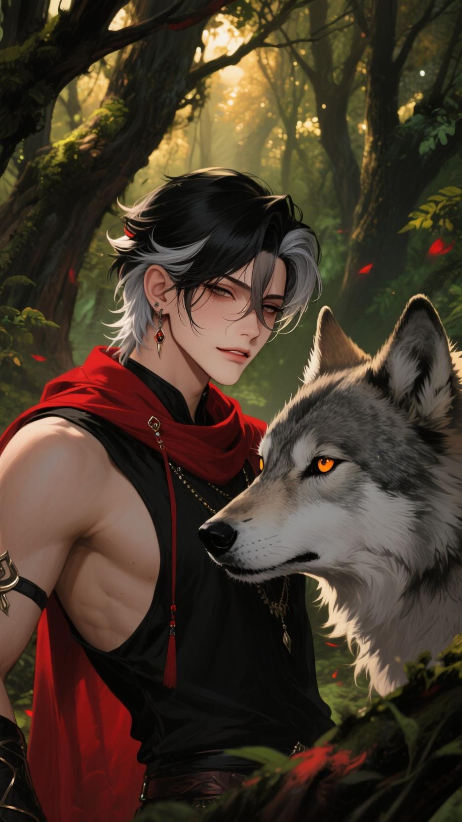 ai character: Red of Ridinghood background