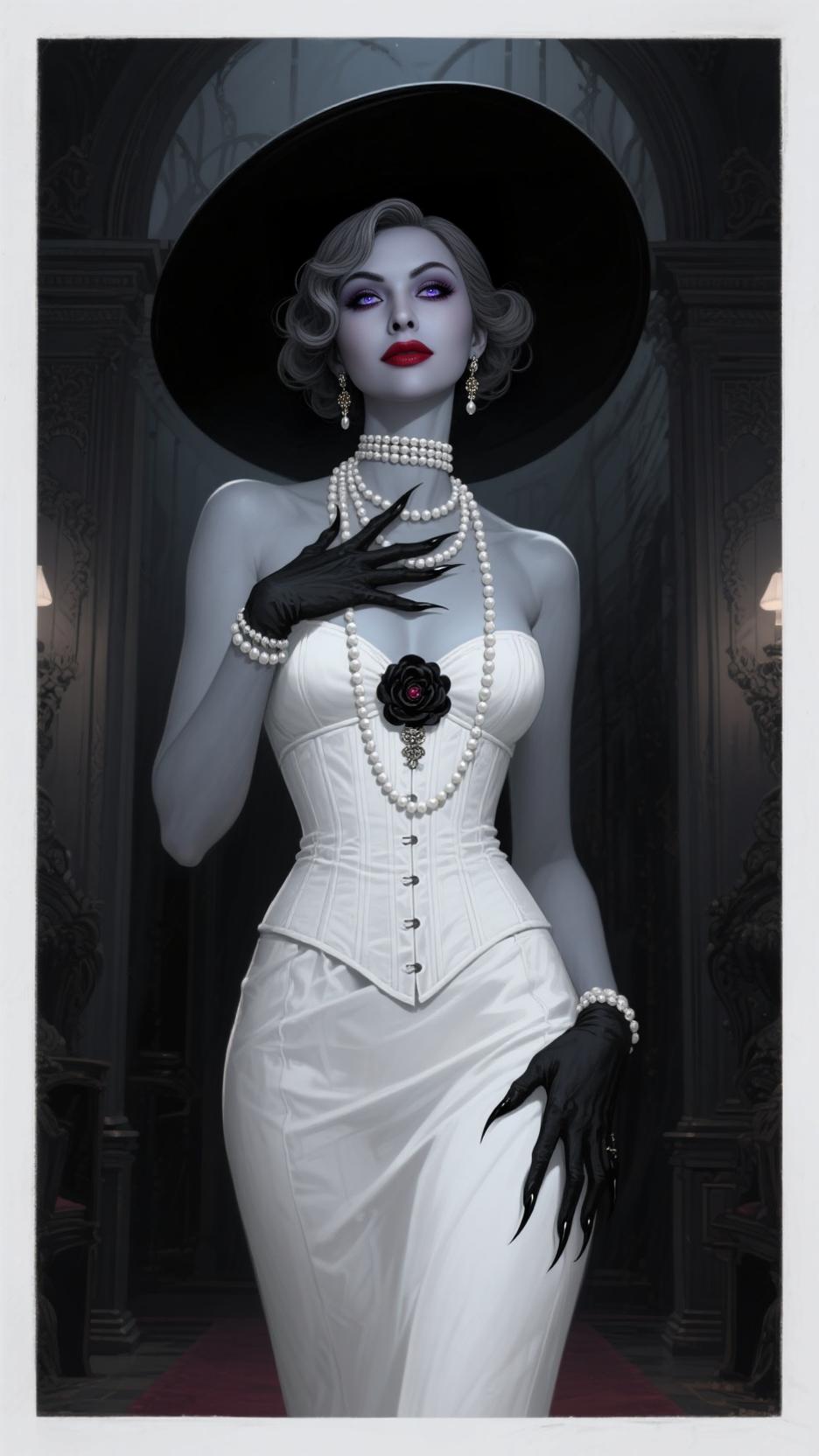 ai character: Lady Dimitrescu background