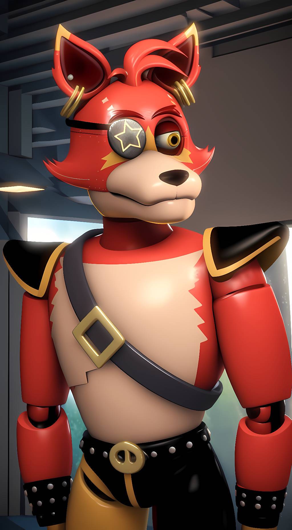 ai character: Glamrock Foxy  background