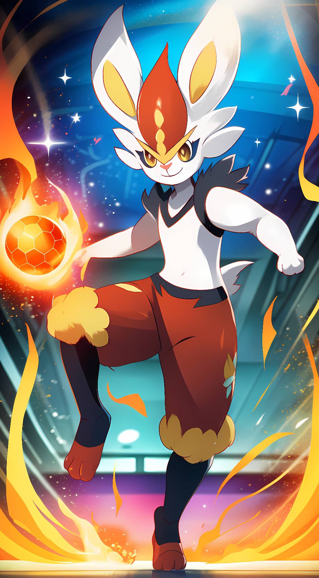 ai character: Burst T. Cinderace background