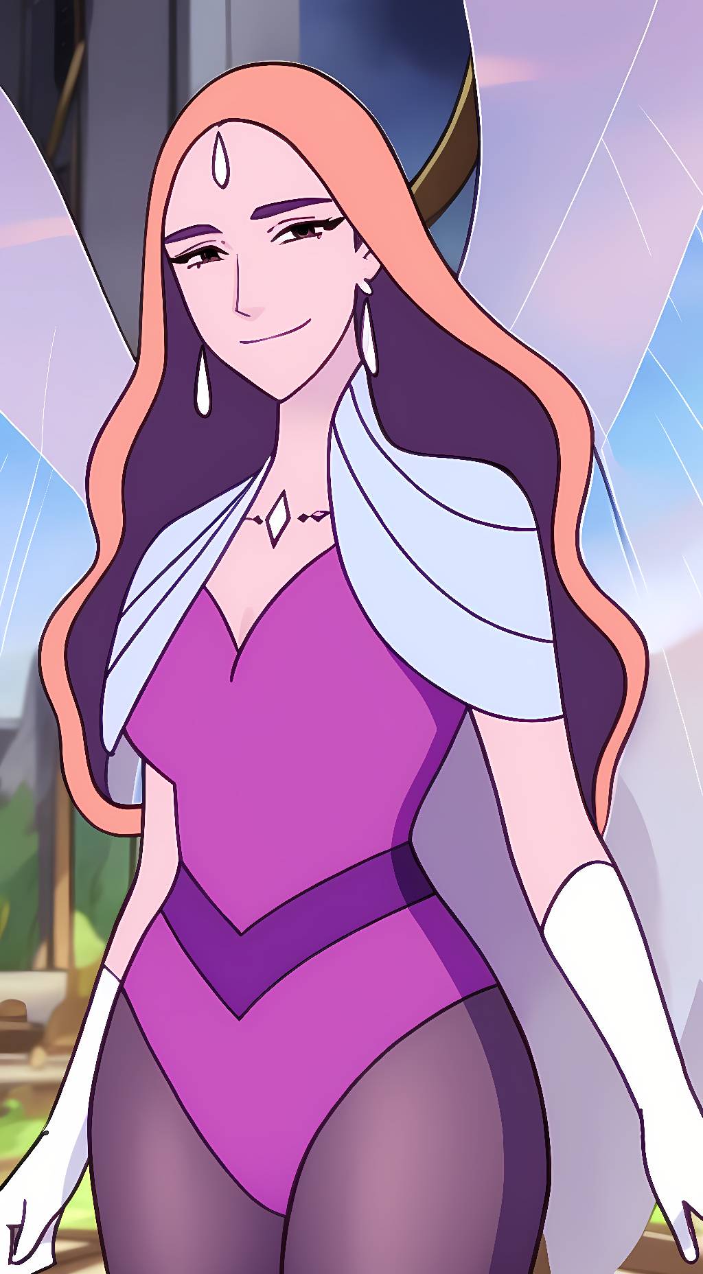 ai character: Queen Angela  background