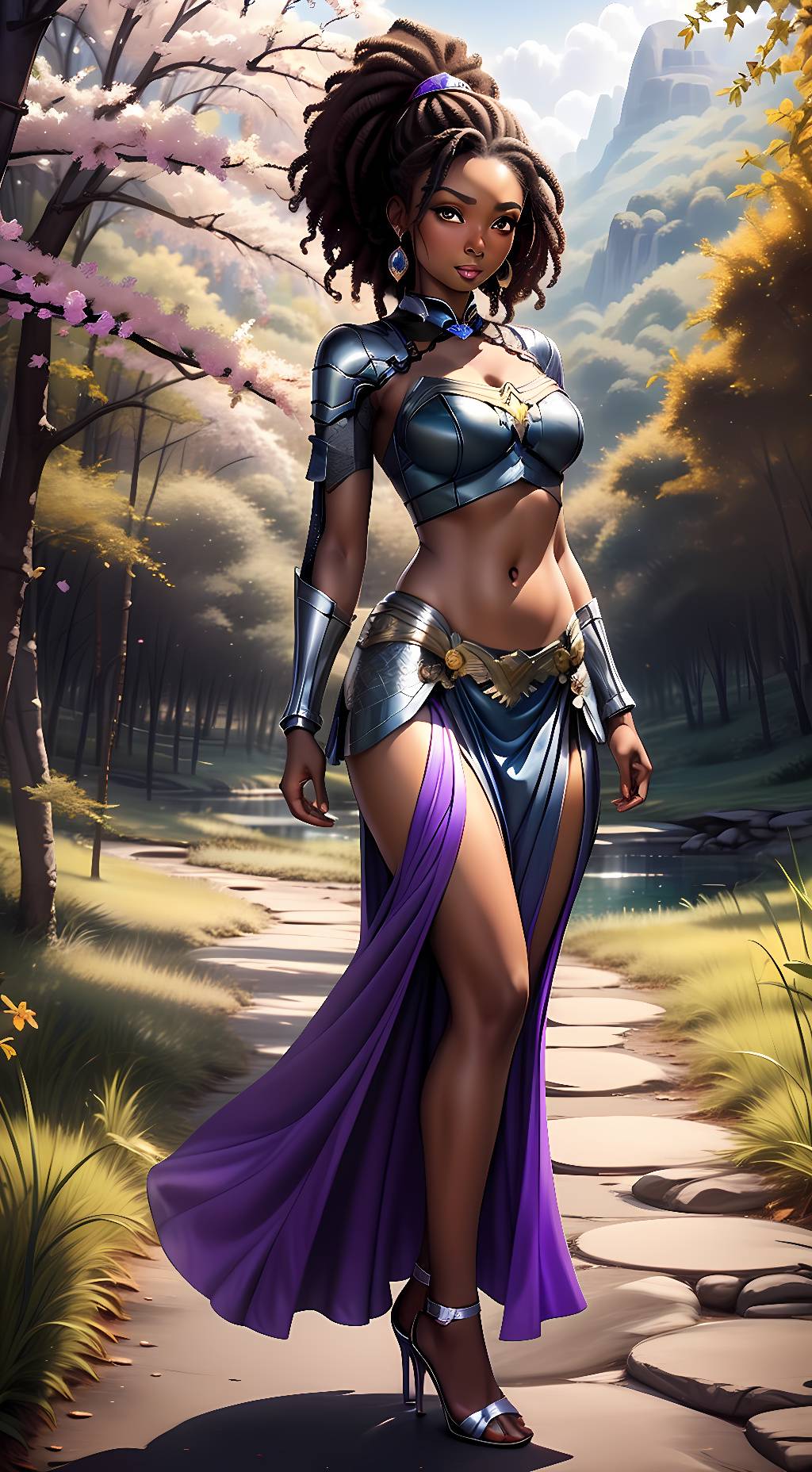 ai character: Lavender background