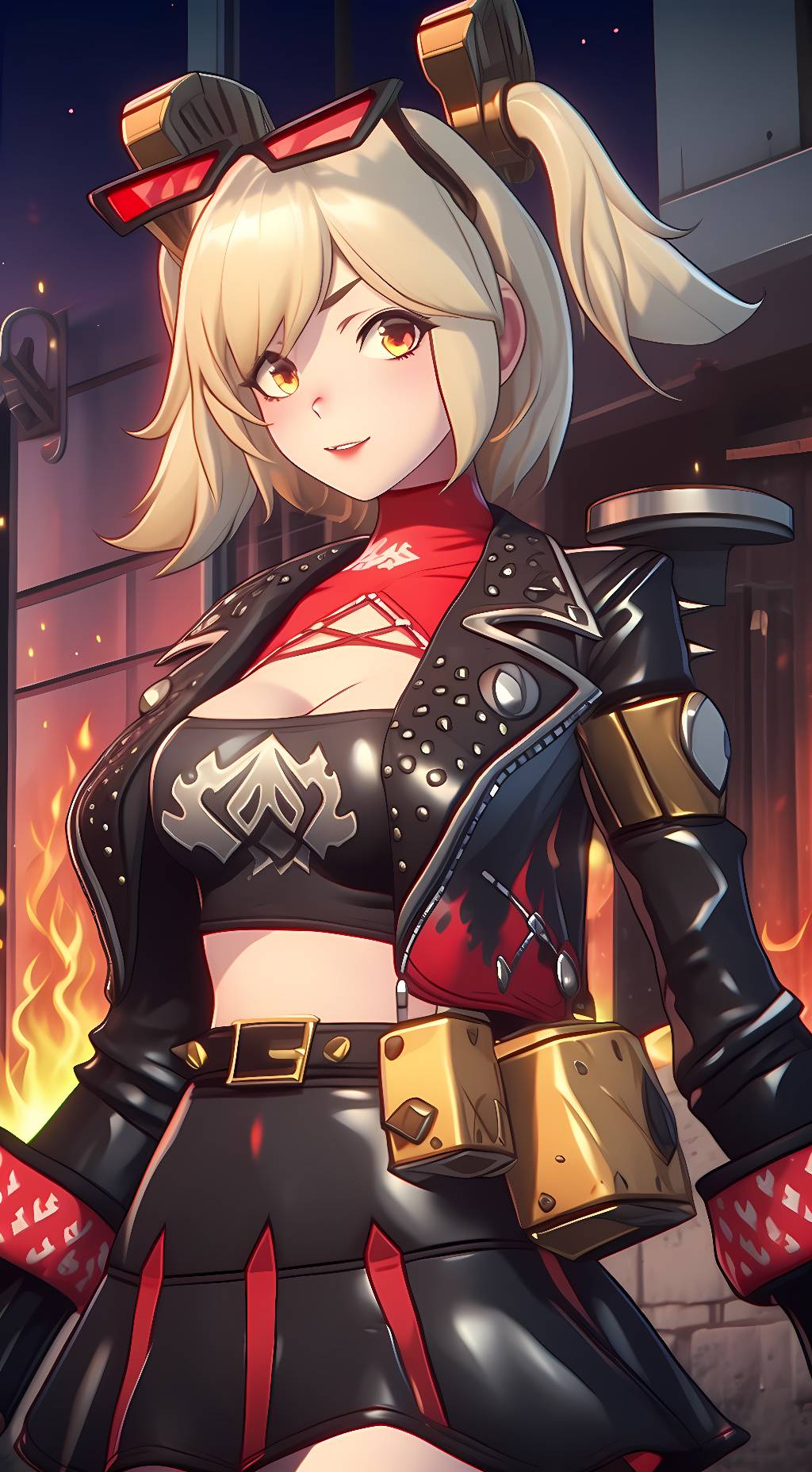 ai character: Burnice White background