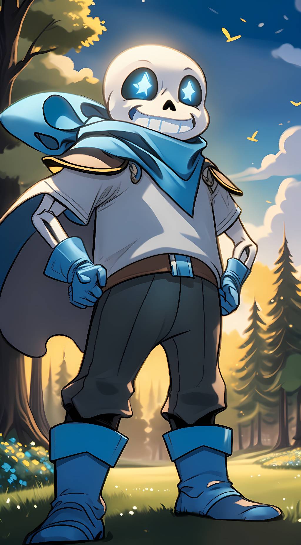 ai character: Underswap Sans background