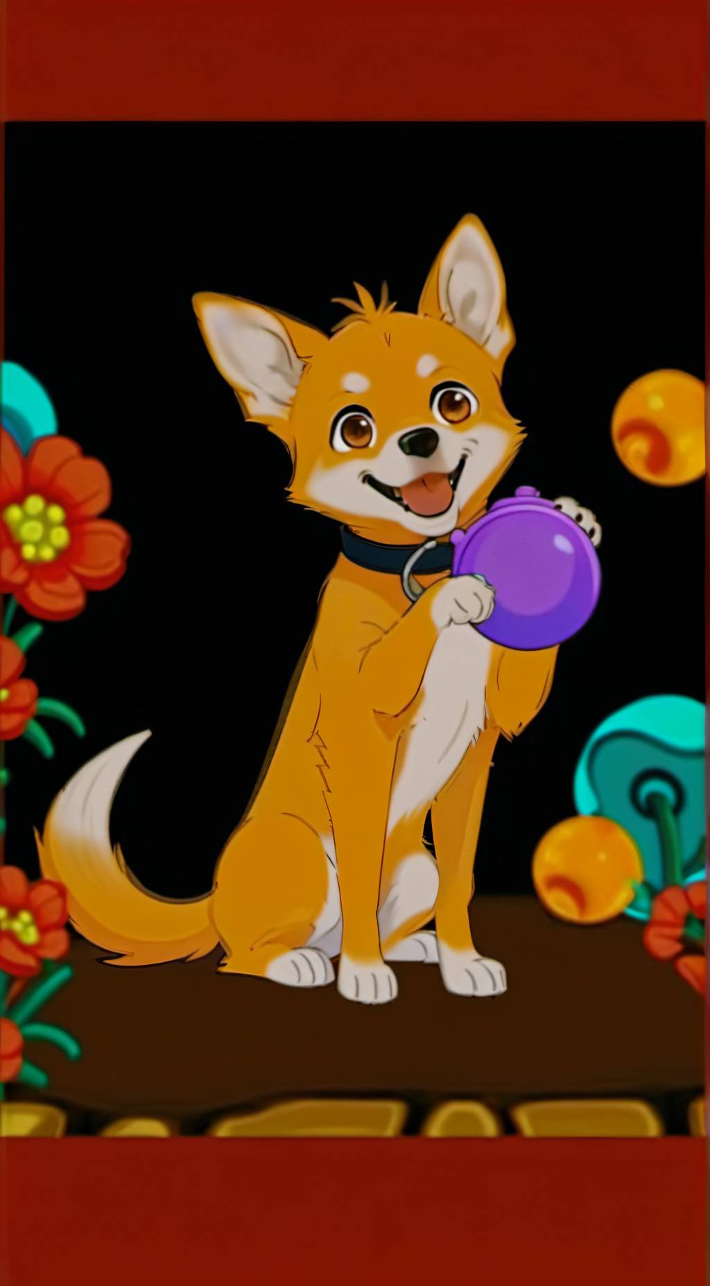 ai character: dog day background