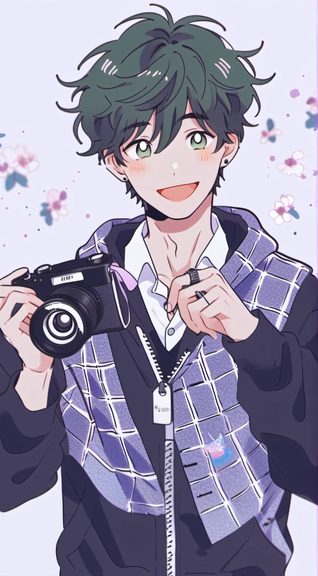 ai character: Liko G. Zeleny background