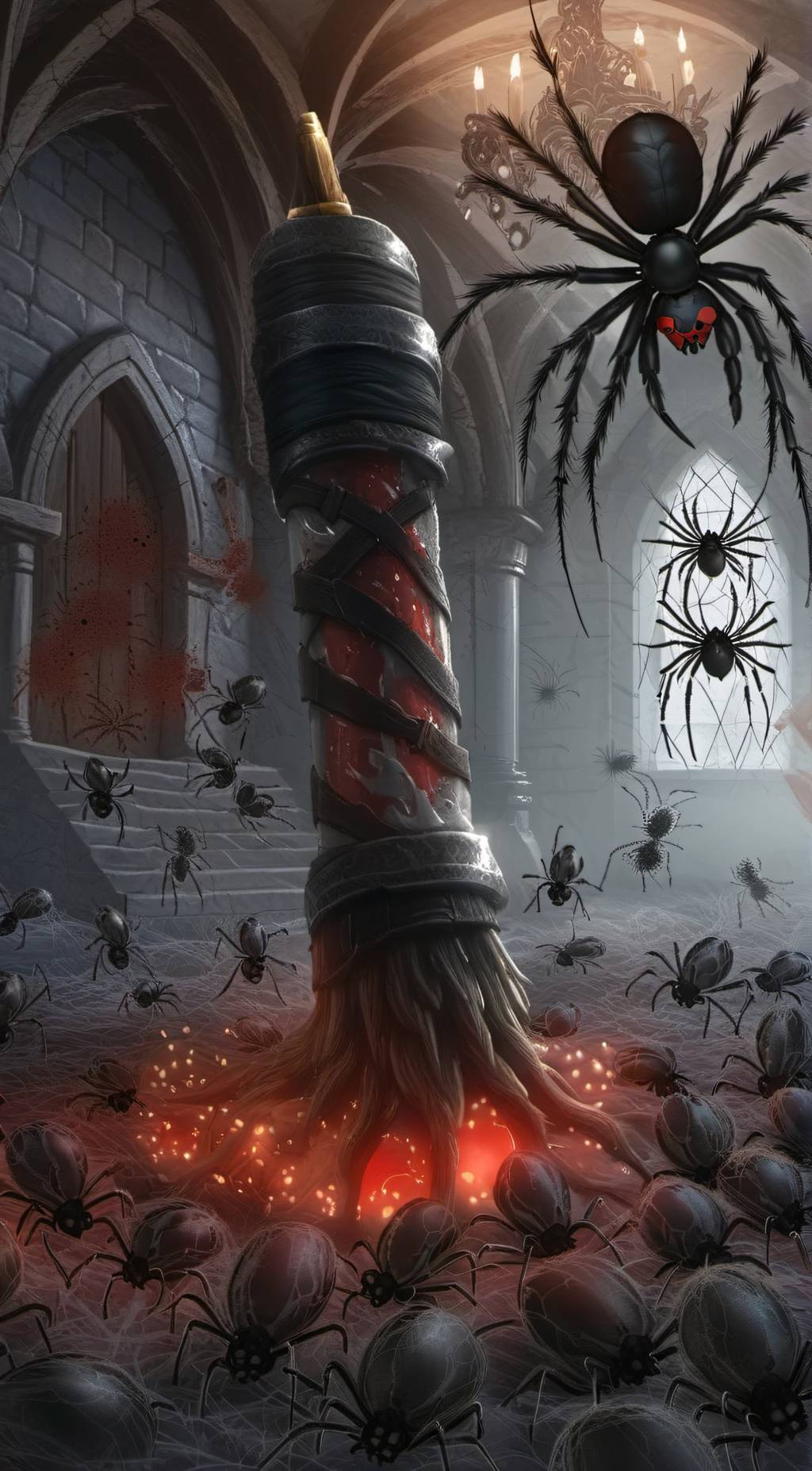 ai character: Arachnophobia Room background