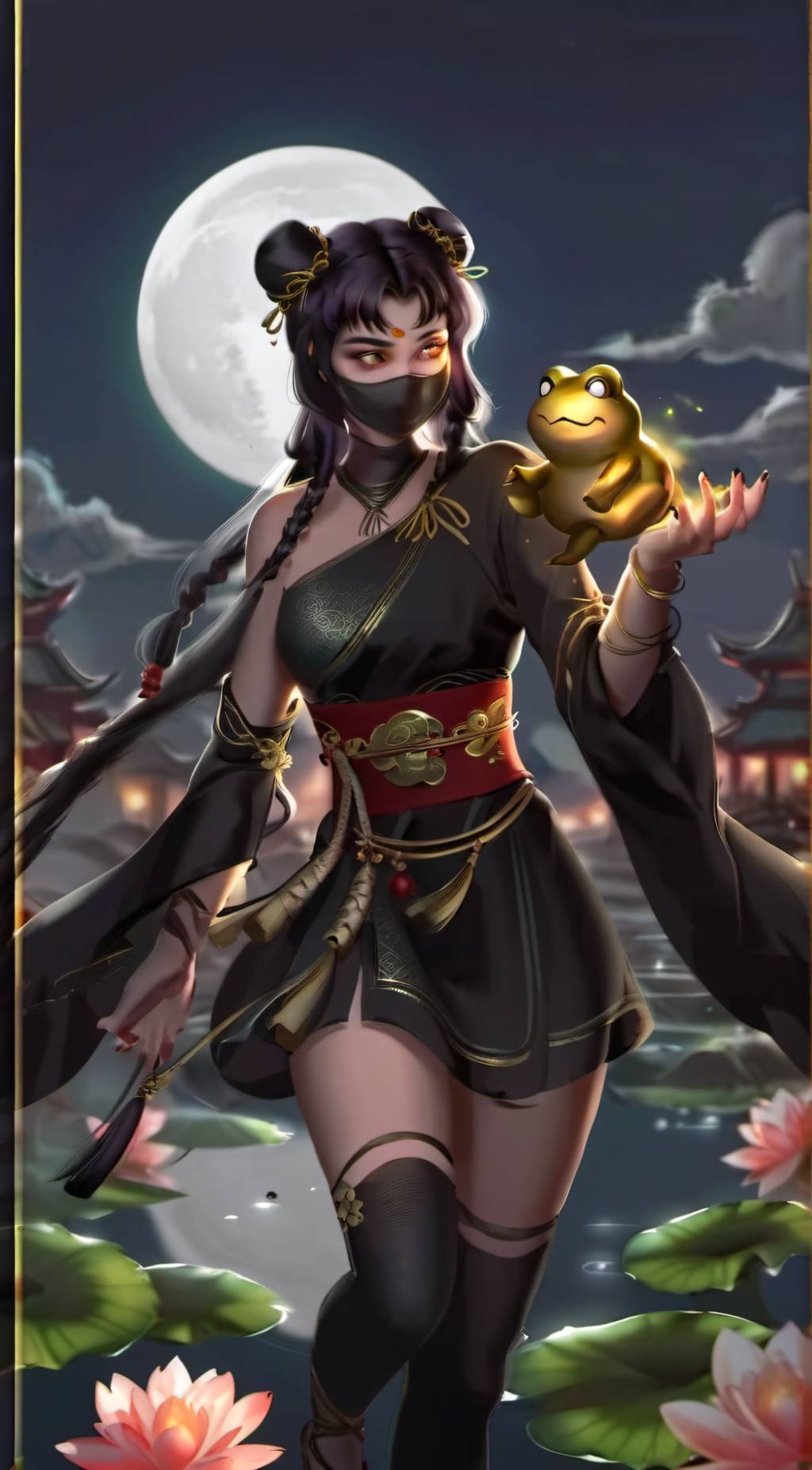 ai character: Lily, Frog Ninja background