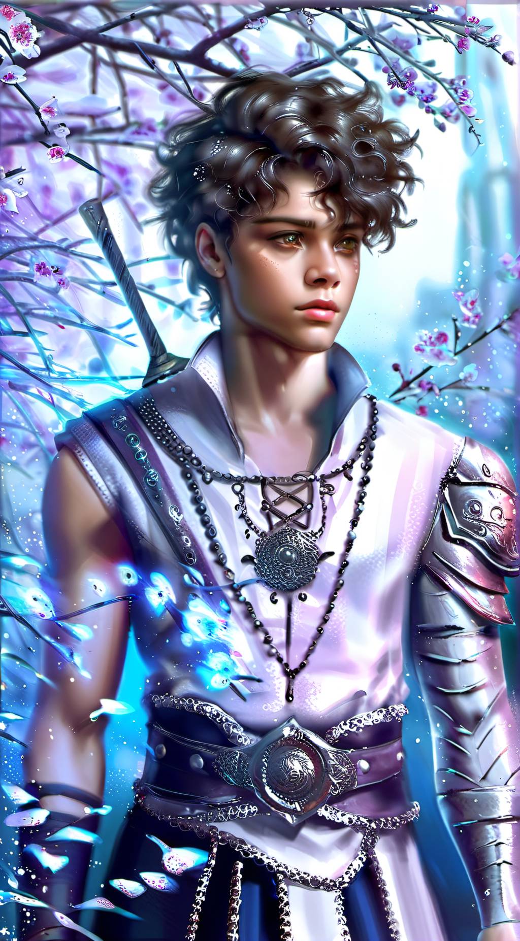 ai character: issic marry white background