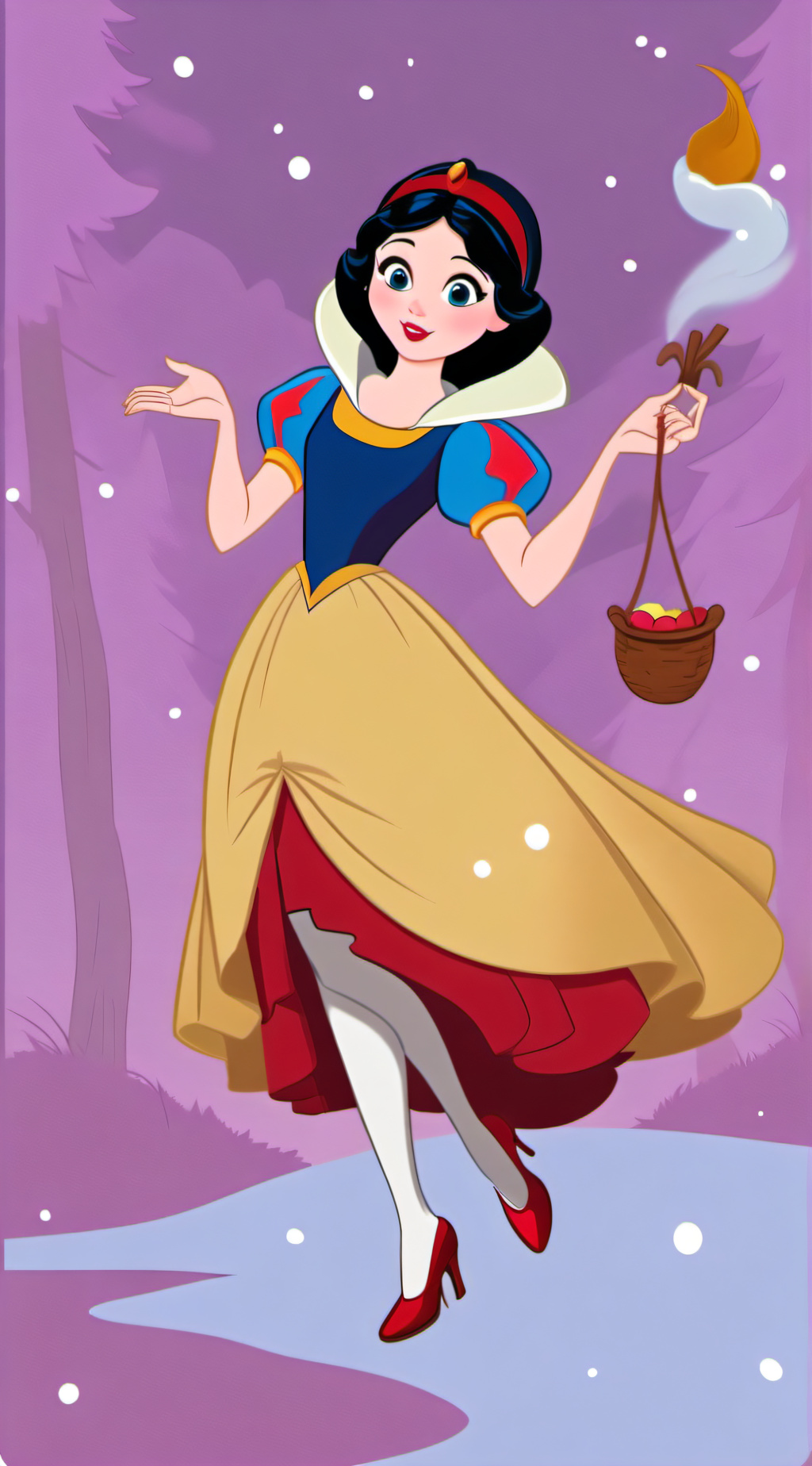 ai character: Snow White background
