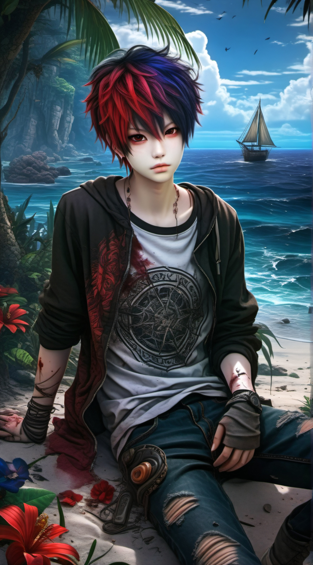 ai character: 瑠璃 background