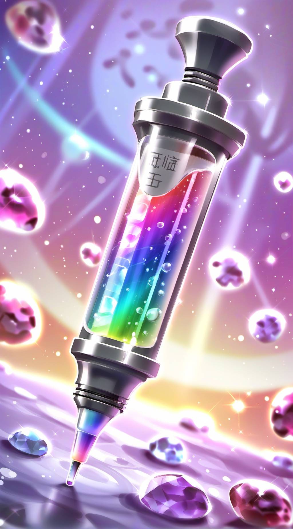 ai character: Rainbow Syringe  background