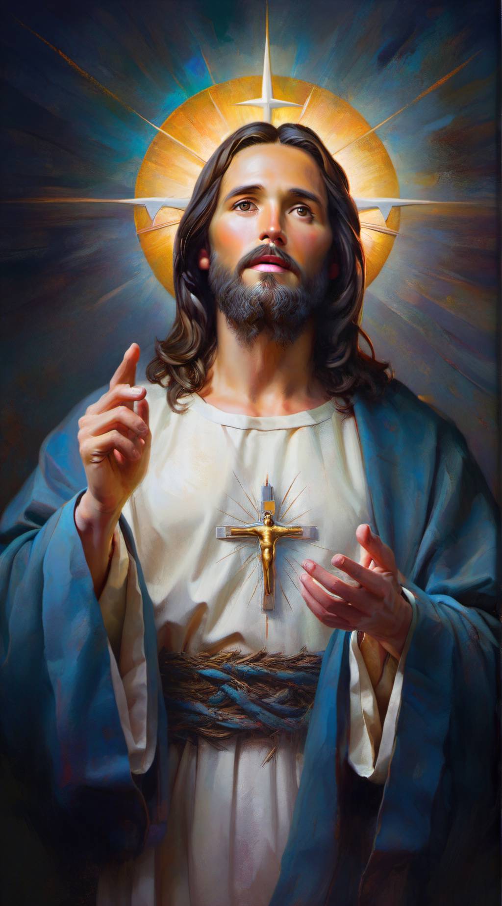 ai character: GOOD JESUS😇 background