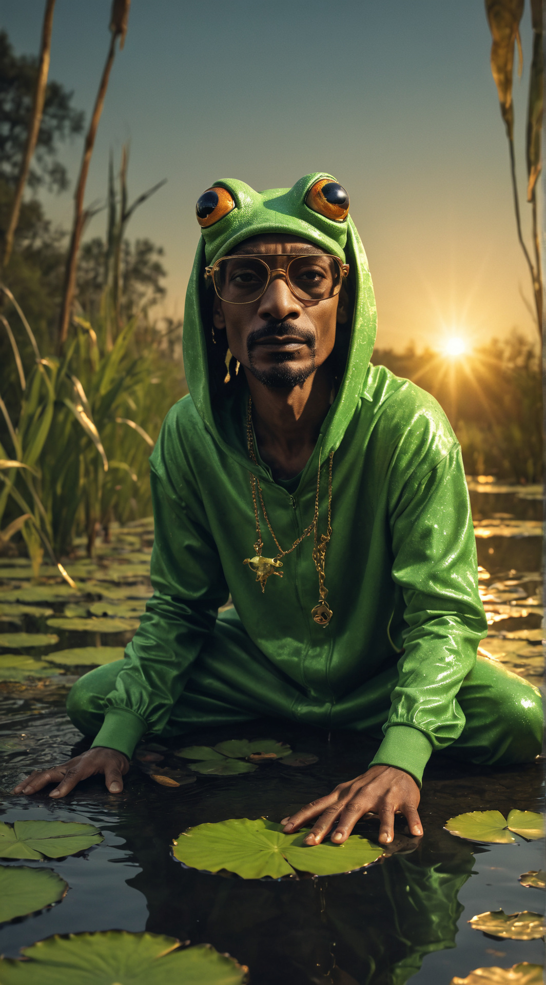 ai character: Snoop Frogg background