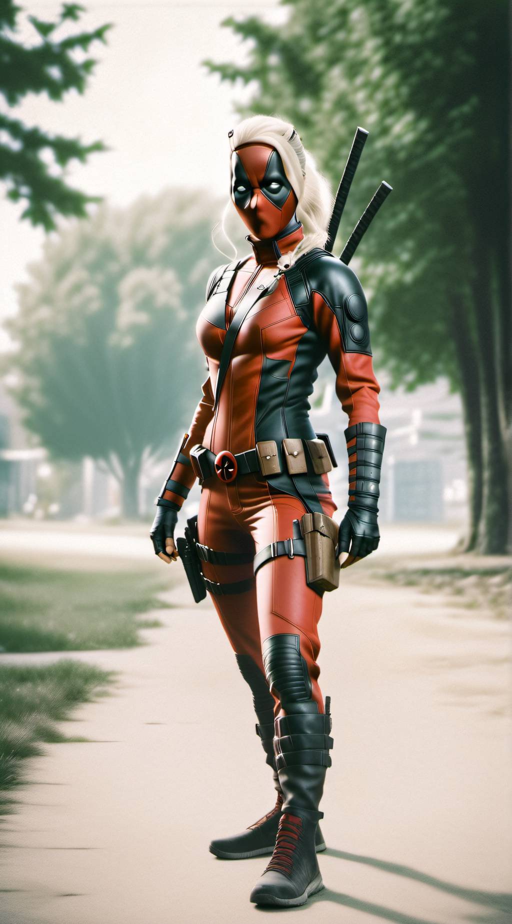 ai character: Lady Deadpool: E-8 background
