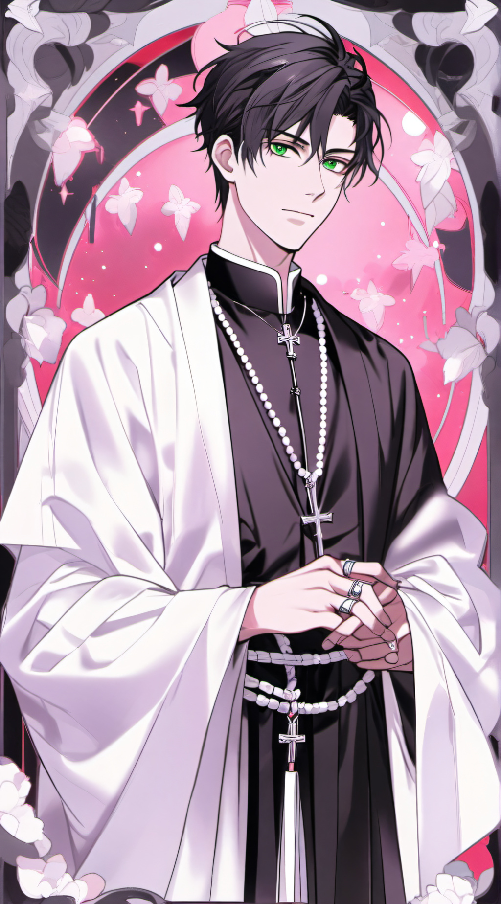 ai character: Father Benjamin  background