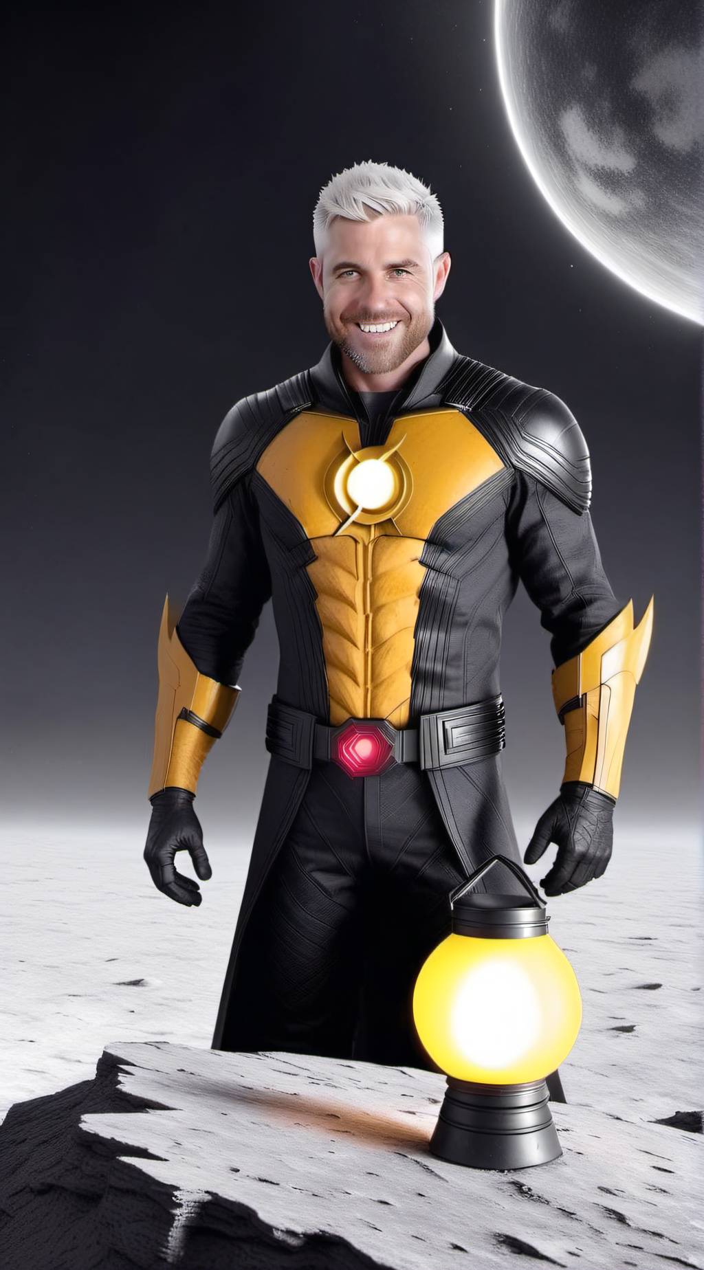 ai character: Yellow Lantern:E-8 background