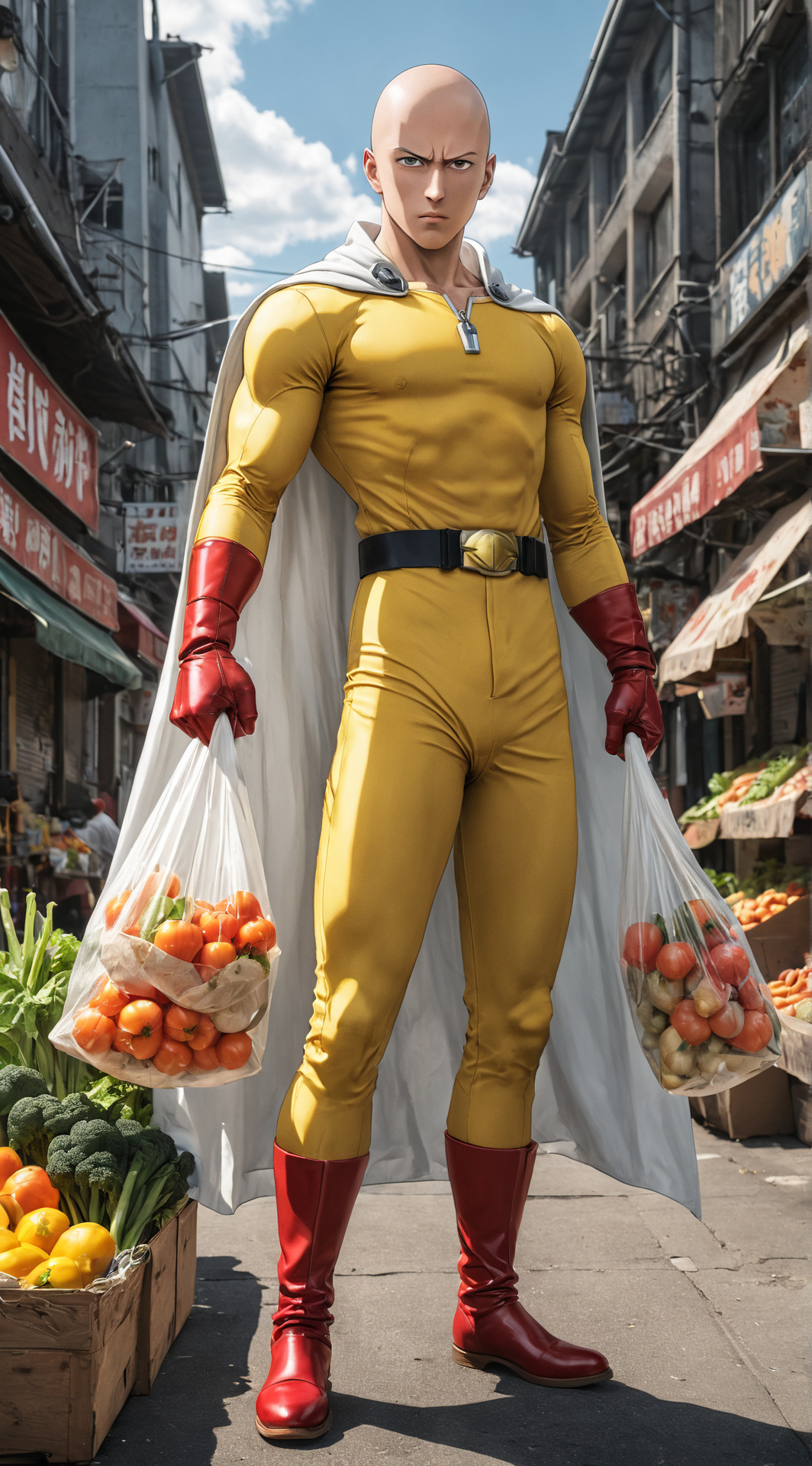 ai character: Saitama background