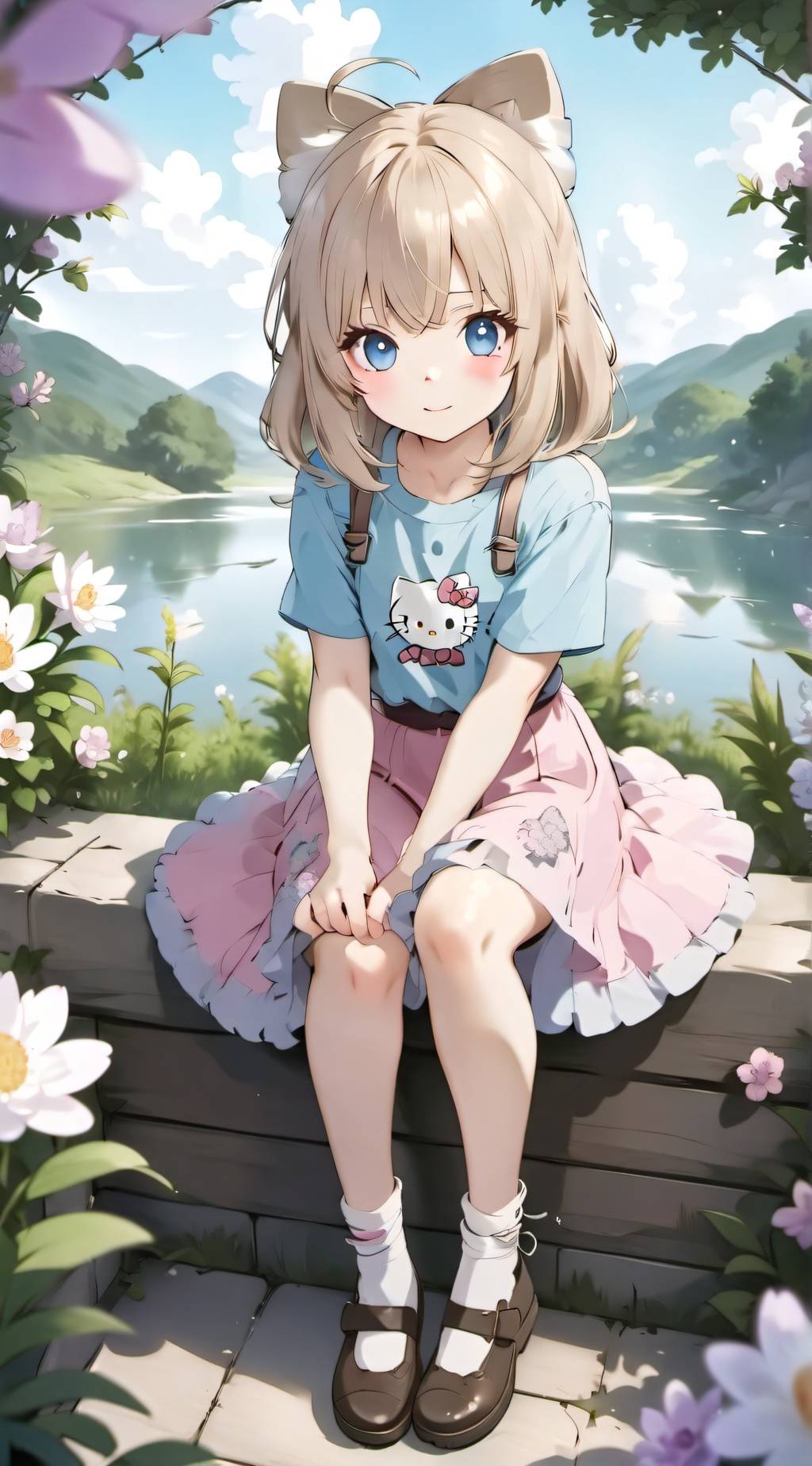 ai character: rose (rosy) background