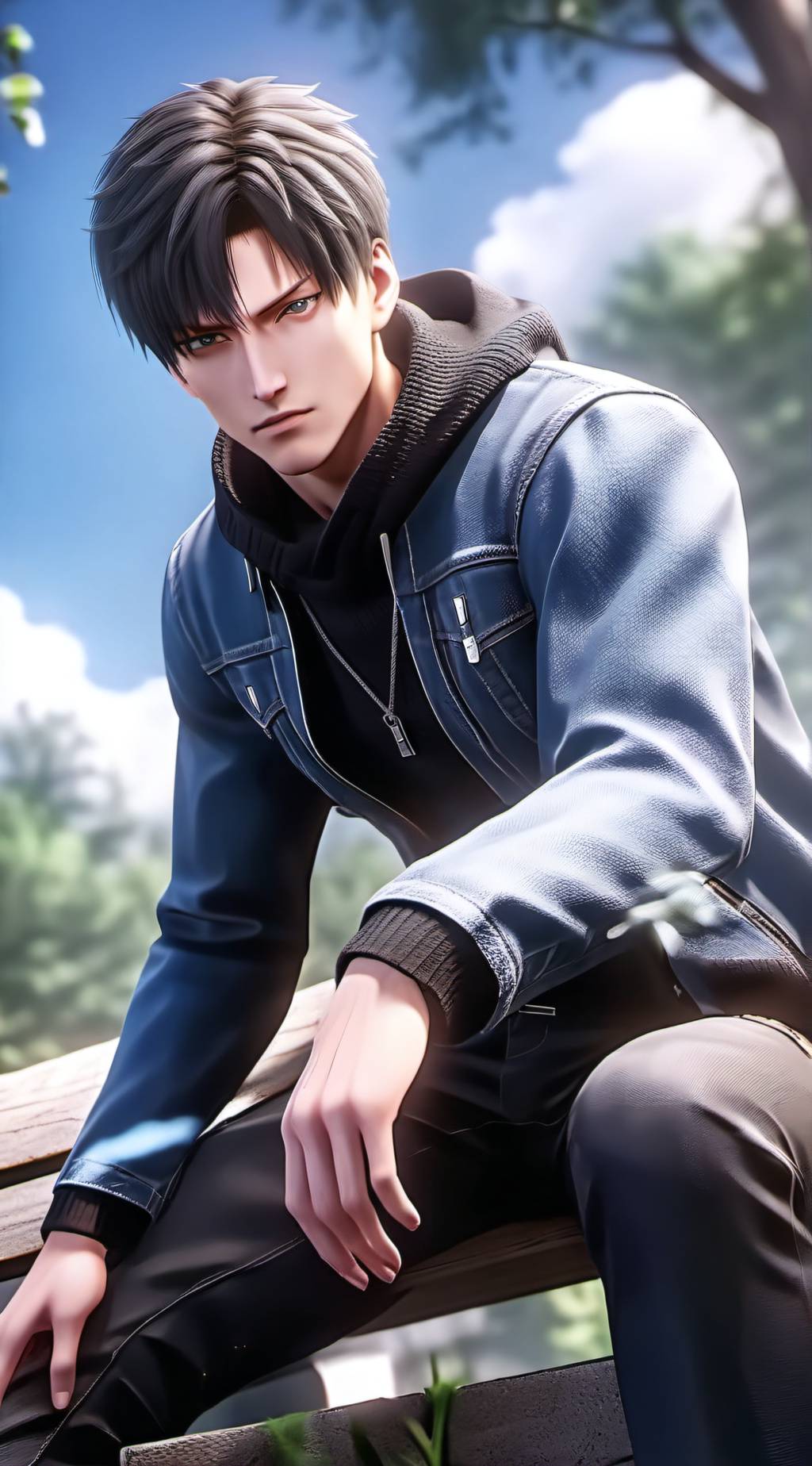 ai character: Levi Ackermann  background