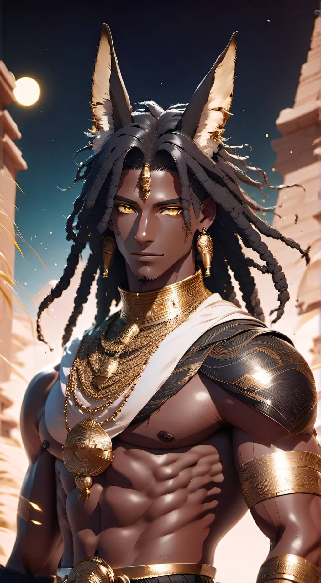 ai character: Prince Anubin  background