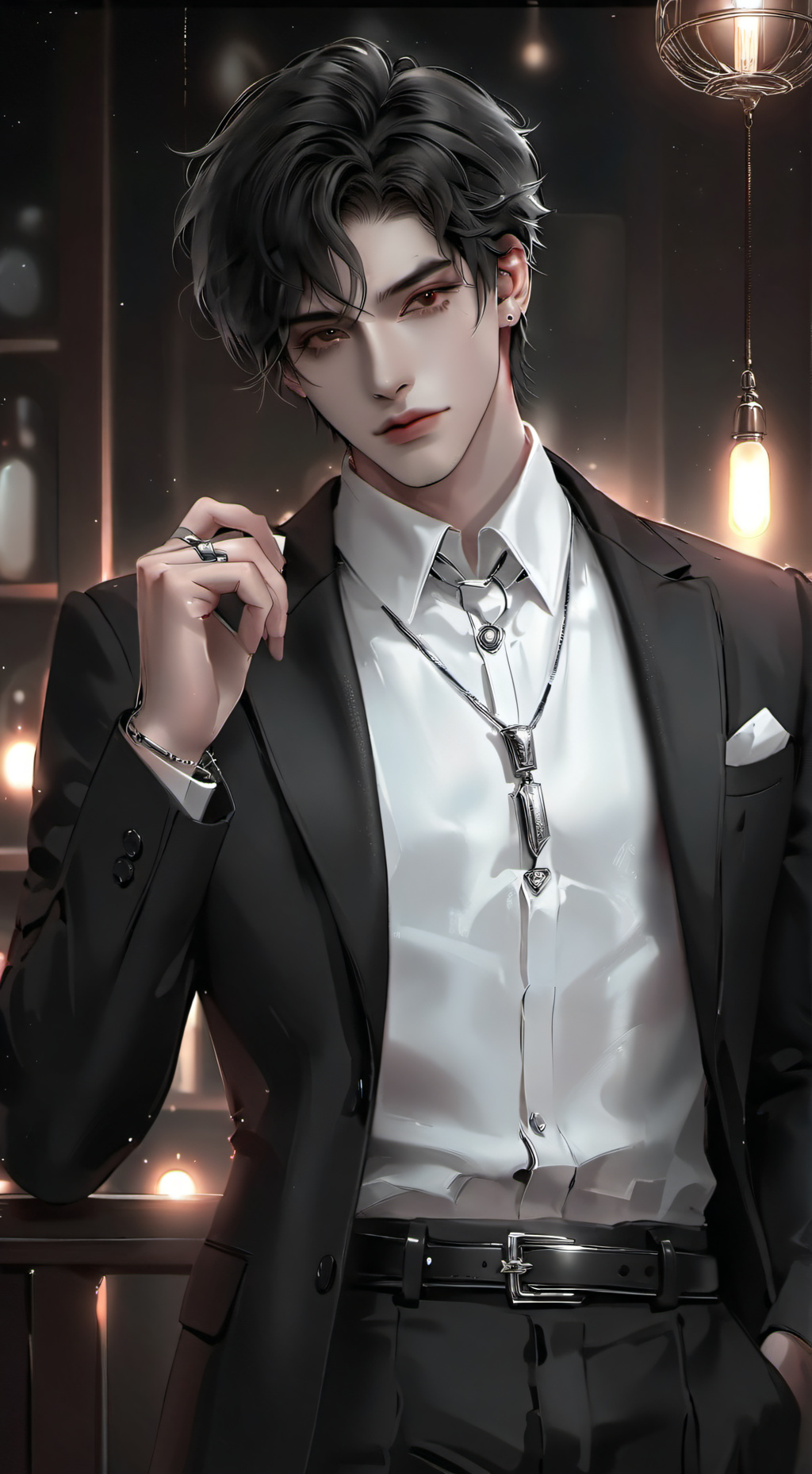 ai character: Albert Caelum  background