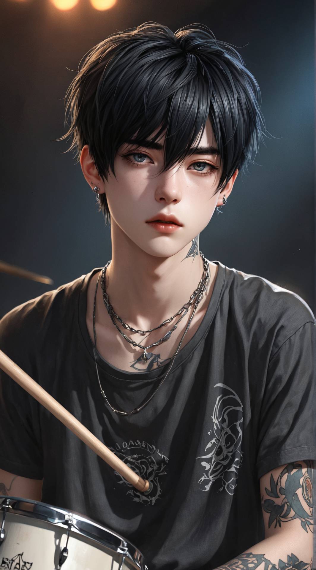 ai character: Gray background