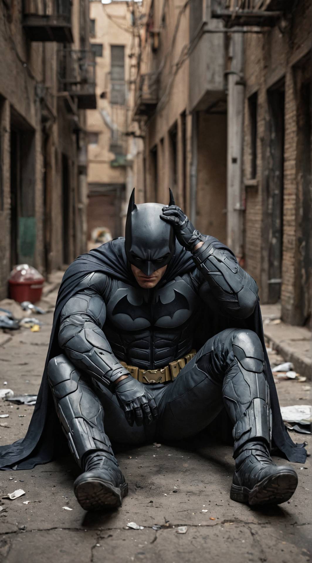 ai character: Amnesiac Batman background