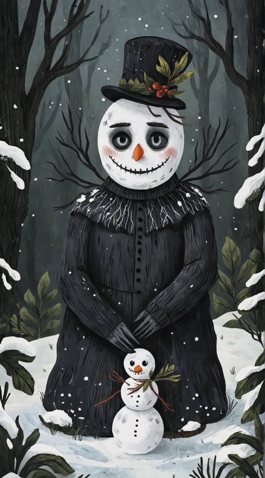 ai character: Mr. snow  background