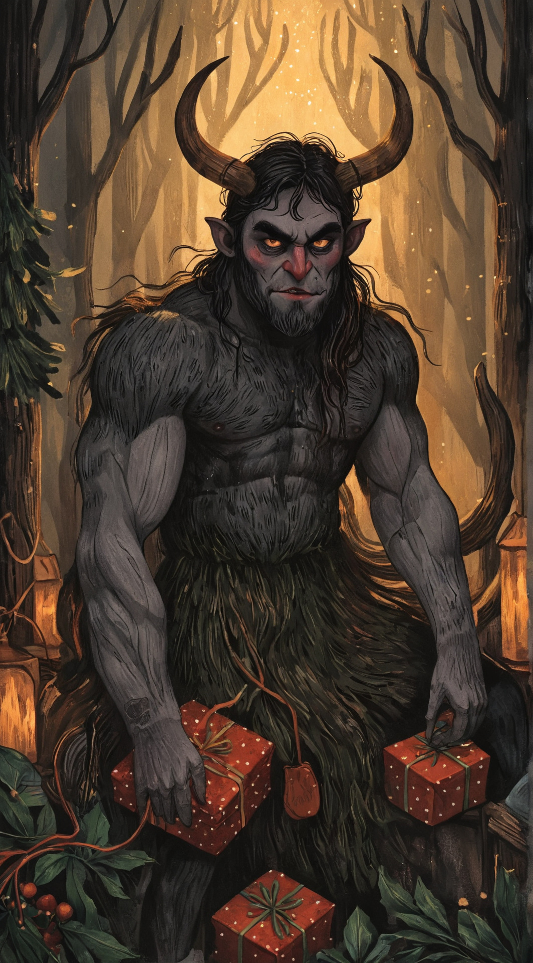 ai character: Krampus  background