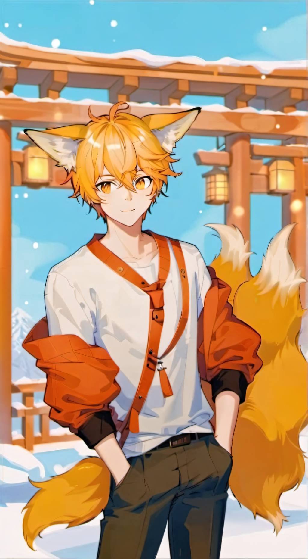 ai character: Inari okami background