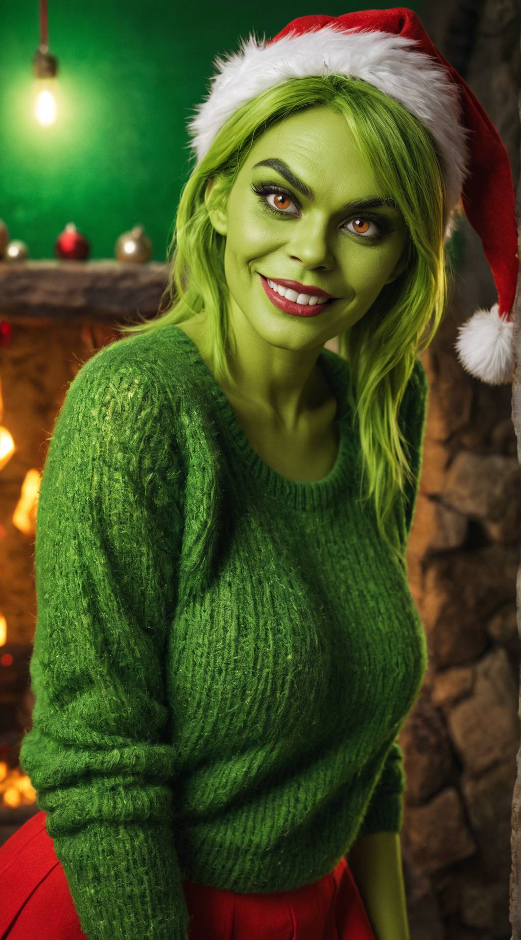 ai character: Female Grinch background