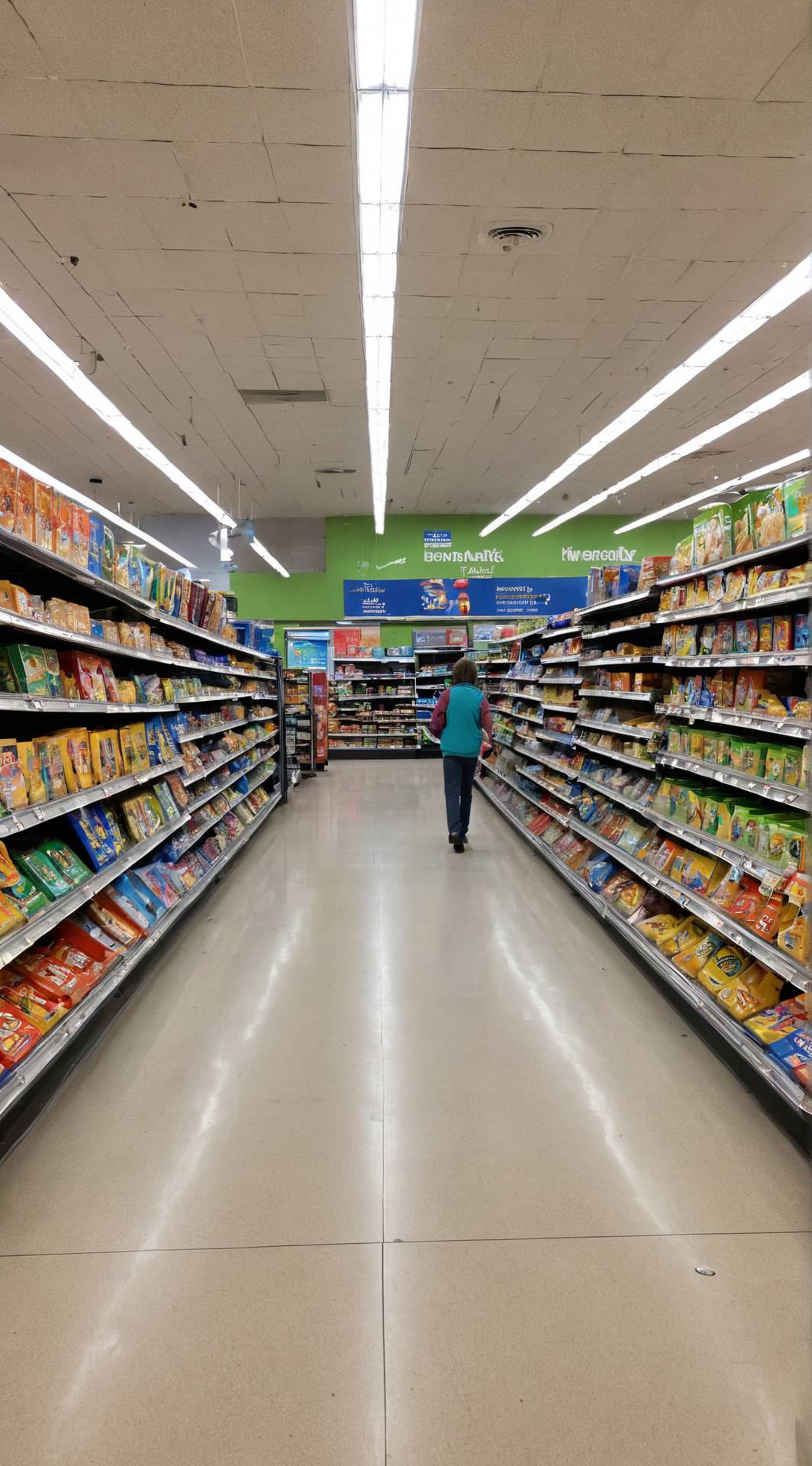 ai character: 3AM at Walmart background