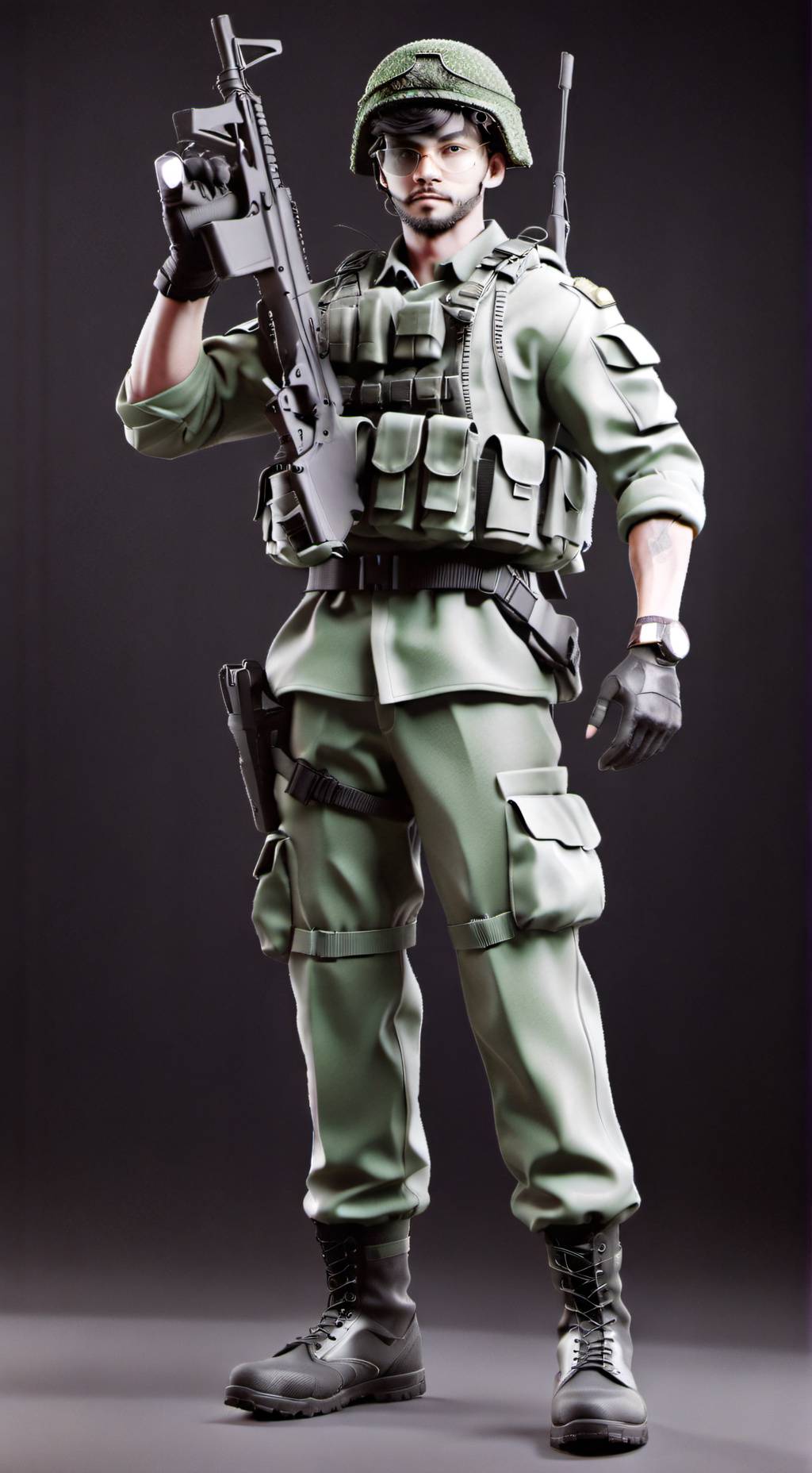 ai character: enemy soldier background