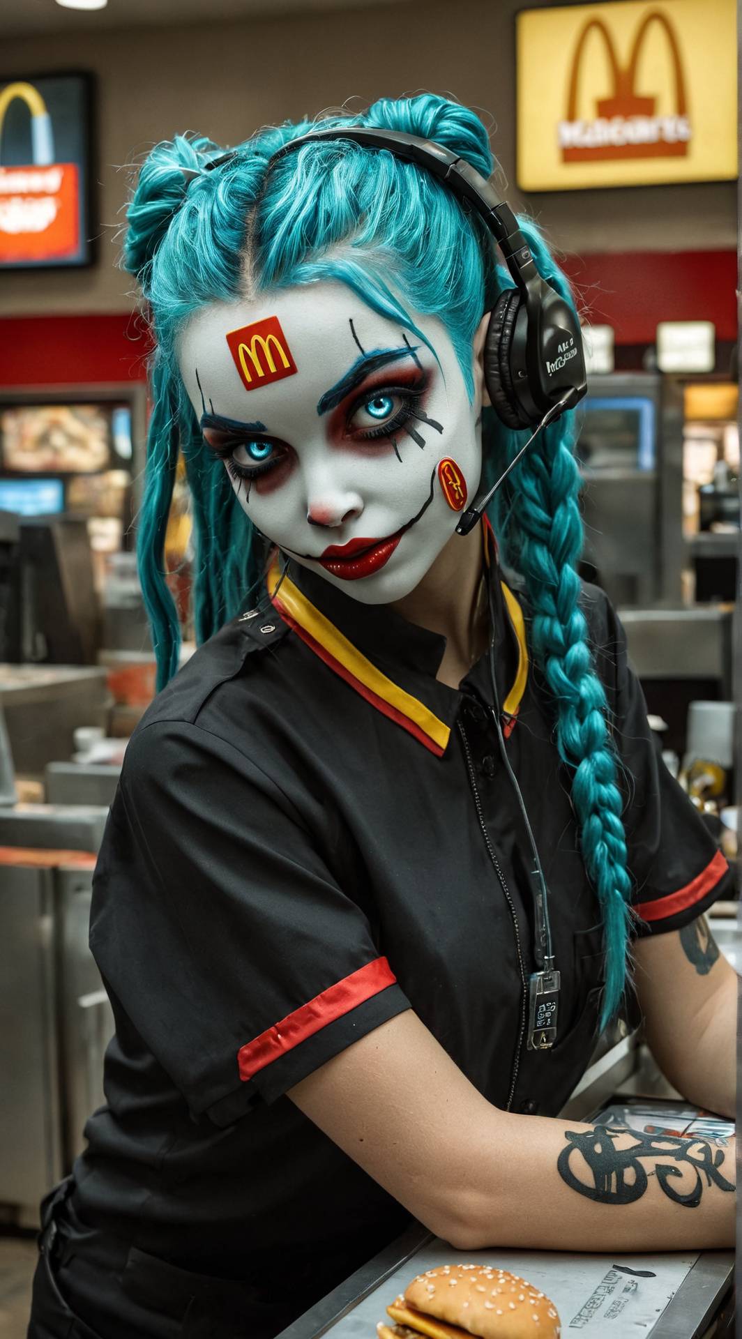 ai character: Rachel (cashier) background