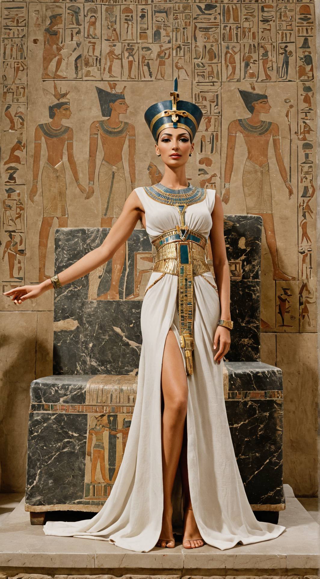 ai character: Queen Nefertiti background