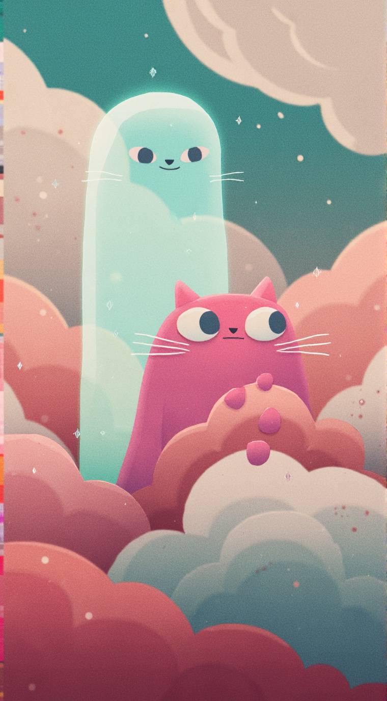 ai character: Cloudy cat background