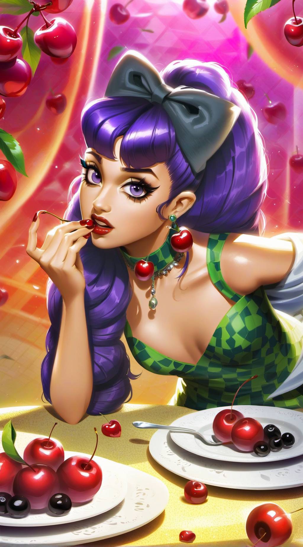 ai character: Cherry Pop background