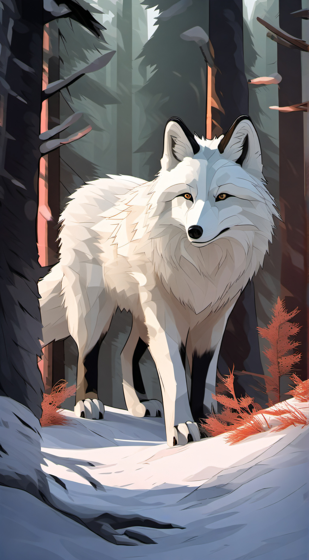 ai character: Giant Arctic Fox background