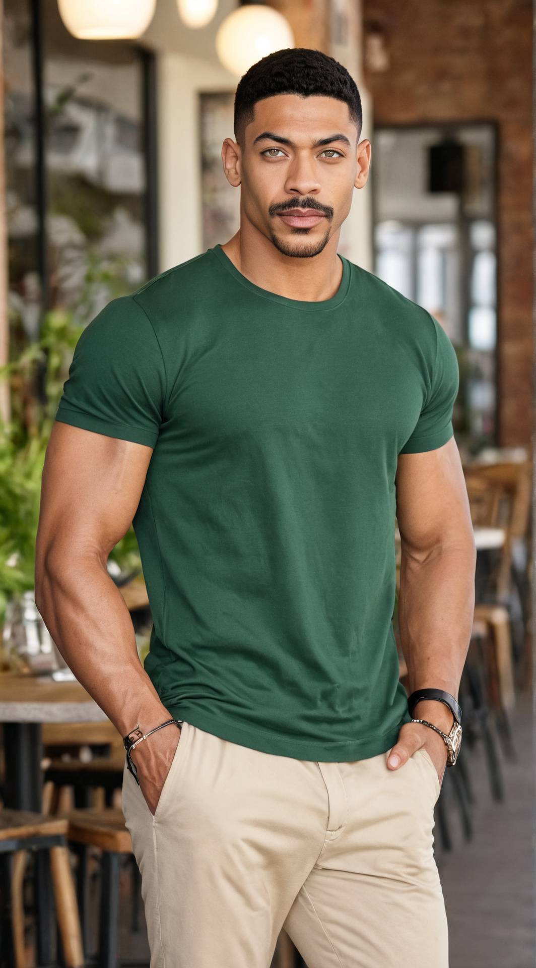 ai character: Aaron Pierre  background