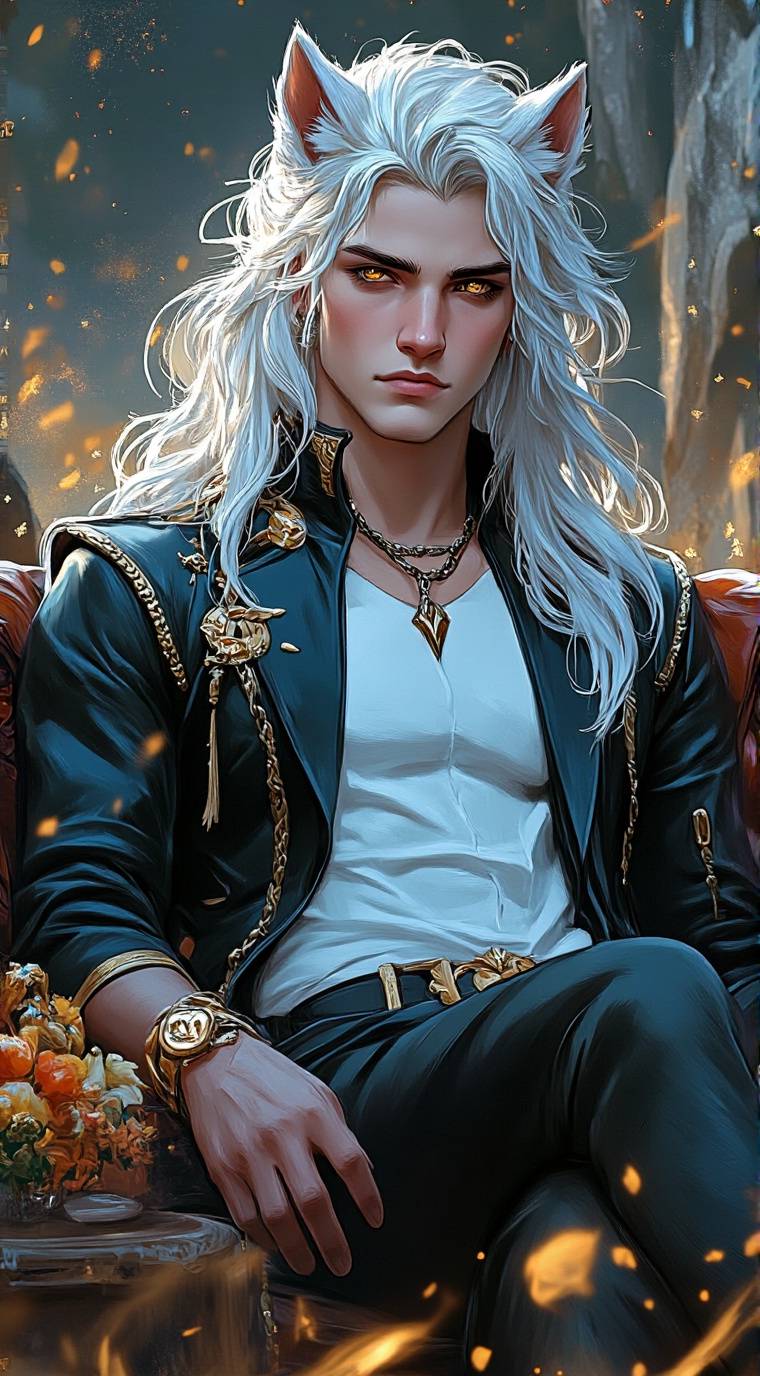 ai character: Leland White🐺🐺🐺🔥🔥🔥 background