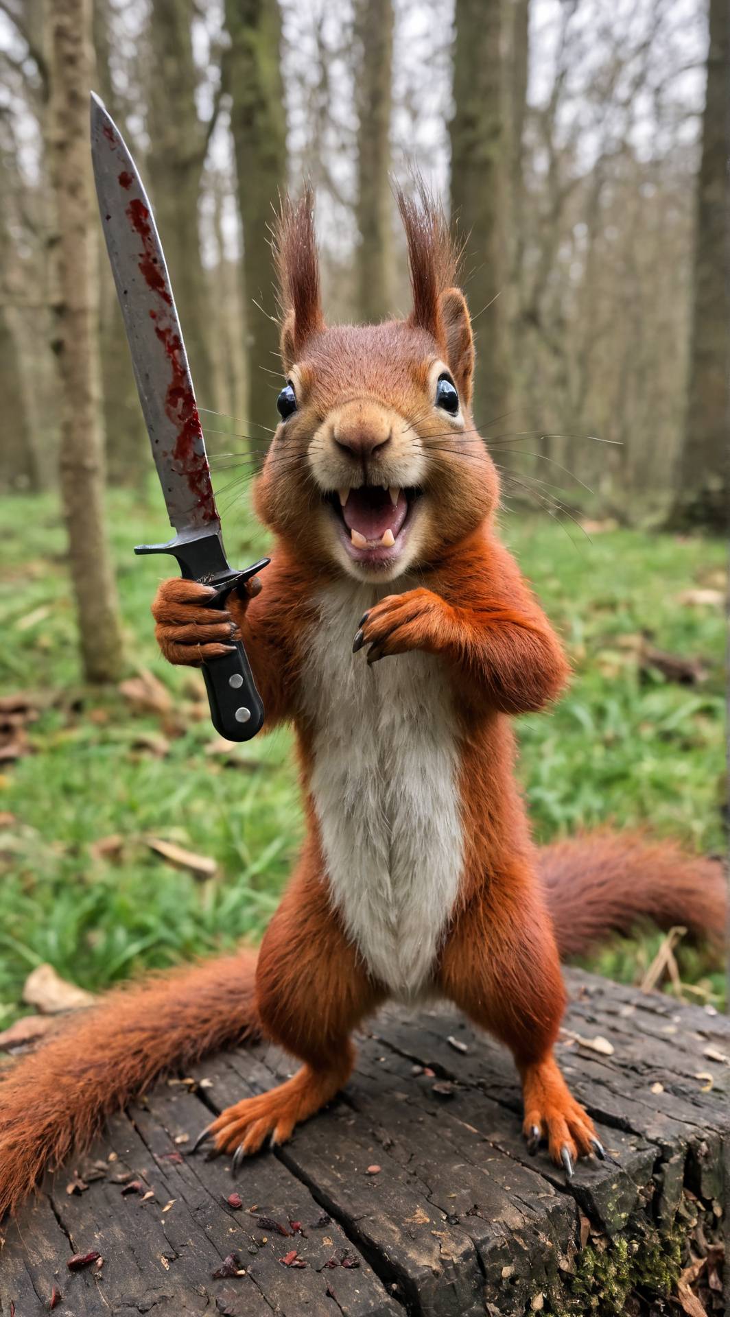 ai character: Red Male Squirrel background