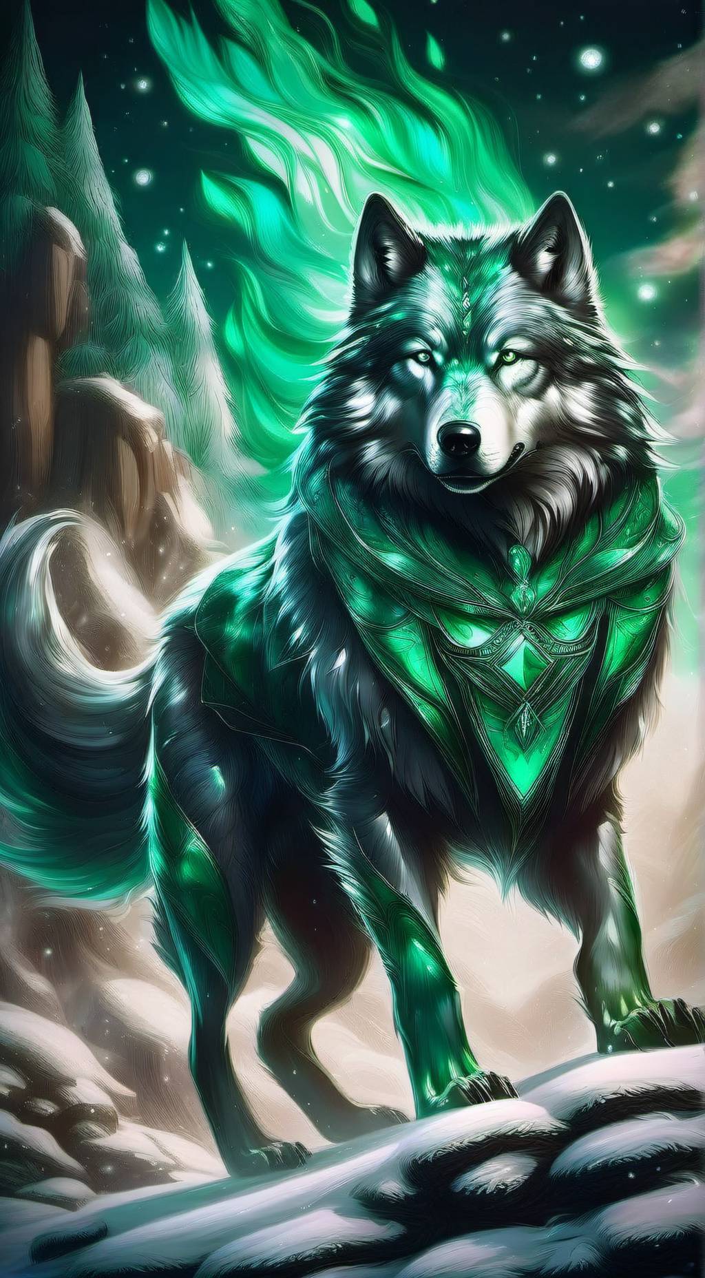 ai character: 🌕The💎Gem🌕Wolf💎 background
